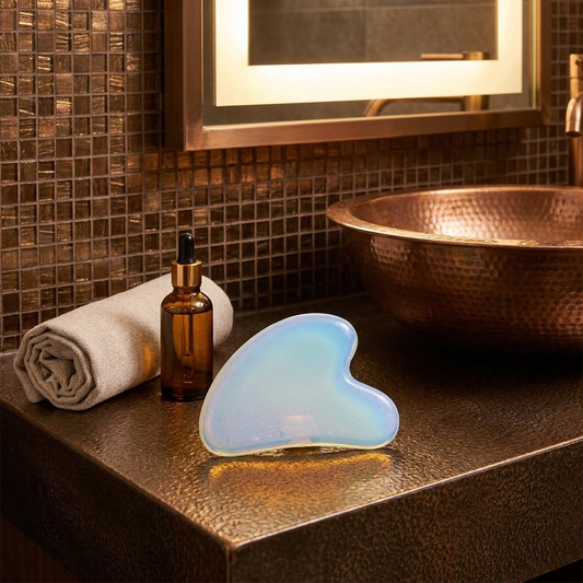 Opal Heart-Shaped Gua Sha Massage Tool Blue